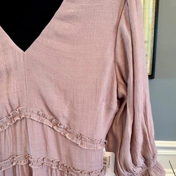Dusty Pink Ruffle Tiered Dress by Mikarose - Picture 6 of 10